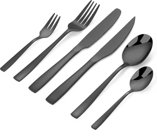 Deleca Essential 72-delig 12-persoons bestekset glanzend zwart edelstaal