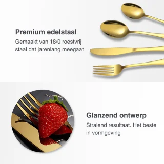 Deleca Harmony 6 Persoons Bestekset Goud Edelstaal