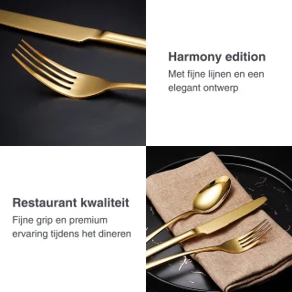 Deleca Harmony 6 Persoons Bestekset Goud Edelstaal