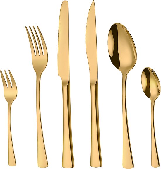 Deleca Harmony 6 Persoons Bestekset Goud Edelstaal