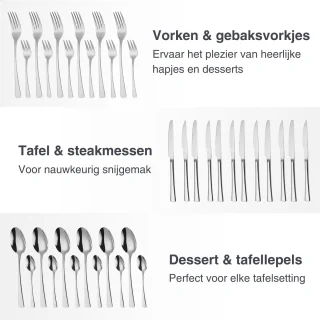 Deleca Harmony Bestekset 24-delig Zilver Edelstaal