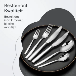 Deleca Serena 24-Delige Bestekset 6 Persoons Edelstaal Zilver