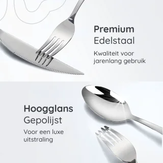 Deleca Serena 24-Delige Bestekset 6 Persoons Edelstaal Zilver