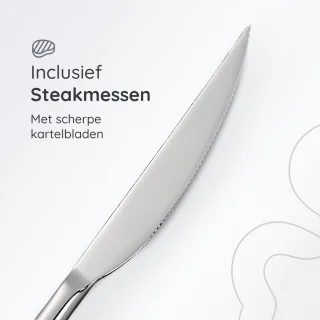 Deleca Serena 24-Delige Bestekset 6 Persoons Edelstaal Zilver