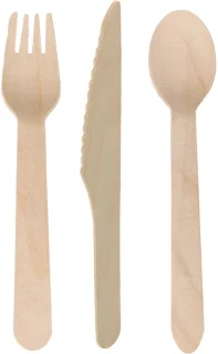 DEPA Houten Wegwerp Bestek 60-delig 16 cm