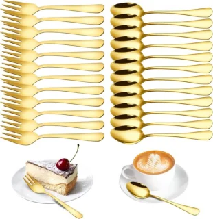 Dessertlepels en taartvorken set 24-delig - ShopVlot