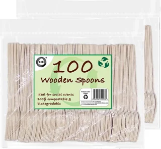 DID Houten wegwerplepels 200 stuks