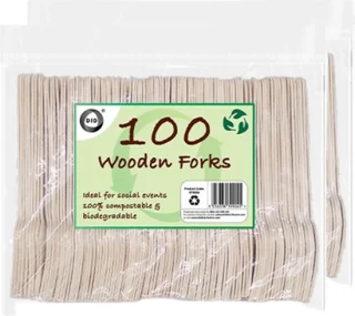 DID Houten wegwerpvorken 200 stuks