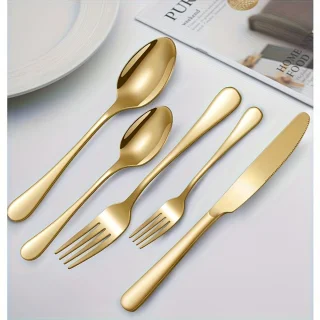 Dinerbestek 30-delig RVS Goud