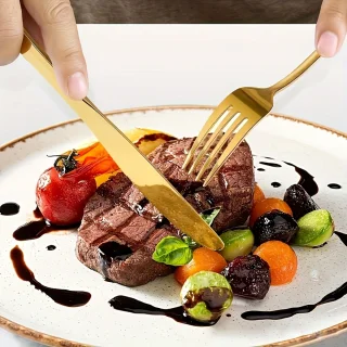 Dinerbestek 30-delig RVS Goud