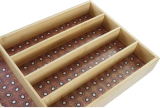 DKD Home Decor Bestekorganizer Bamboe 2 Stuks