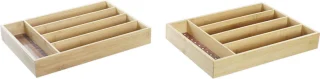 DKD Home Decor Bestekorganizer Bamboe 2 Stuks