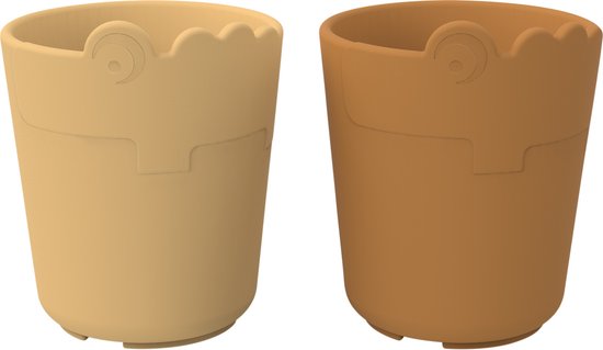 Done By Deer Kiddish Mini Mug 2-Pack Croco Mustard