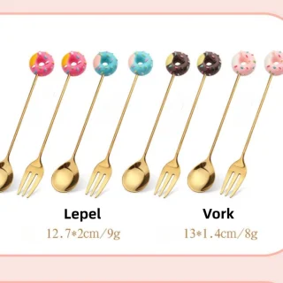 Donut bestekset 4-delig goud