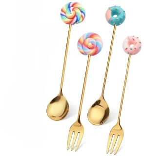 Donut bestekset 4-delig goud