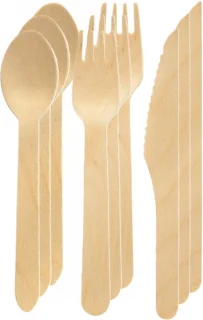 Duni Houten Wegwerpbestek 16 cm - 60 Stuks
