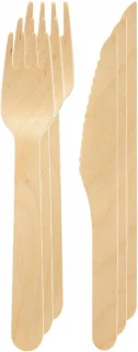 Duni Houten Wegwerpbestek 40-delig 16 cm