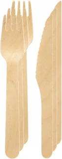 Duni Houten Wegwerpbestek 40-delig 16 cm