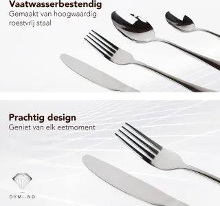Dymund® Bestekset 1 Persoons 4-delig RVS Zilver