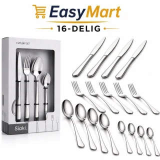 EasyMart luxe bestekset 16-delig rvs 430