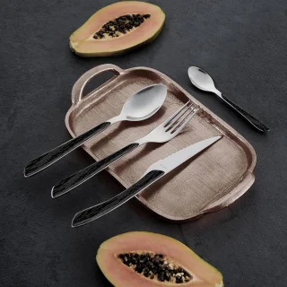 Eclat Nature Bestekset 24-delig Hout/Zwart Roestvrij staal
