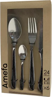 Eclat Nature Bestekset 24-delig Hout/Zwart Roestvrij staal