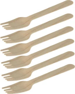 Eco houten bestek set 80-delig mes lepel vork