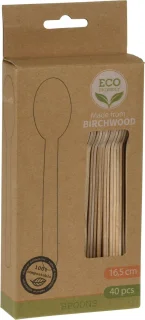 Eco houten bestek set 80-delig mes lepel vork