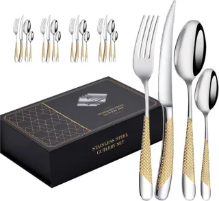 Eetservies 20 stuks goud
