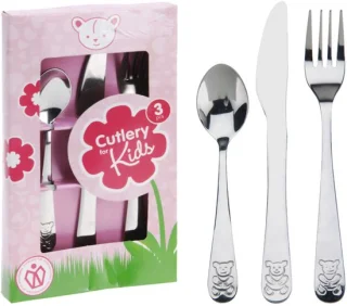 EH Excellent Houseware kinderset bestek, 3 delen - roze