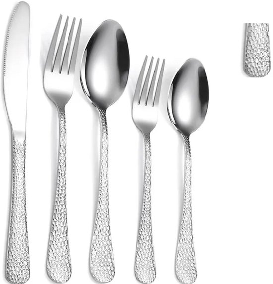 Elegant 30-delige bestekset glanzend zilver edelstaal