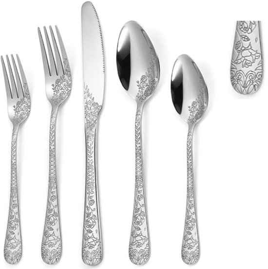 Elegant Design Bestekset 30-delig Roestvrij Staal Glanzend Zilver