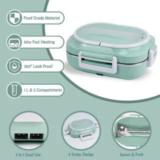 Elektrische lunchbox plug-in groen