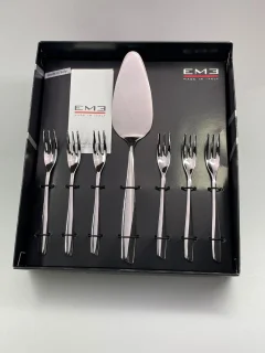 EME Gebak-set 7-delig 6 Persoons RVS Zilver