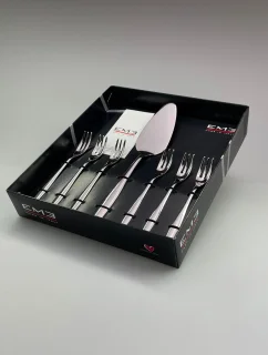 EME Gebak-set 7-delig 6 Persoons RVS Zilver