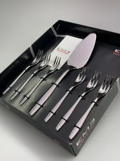 EME Gebak-set 7-delig 6 Persoons RVS Zilver