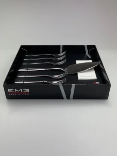 EME Gebak-set 7-delig 6 Persoons RVS Zilver