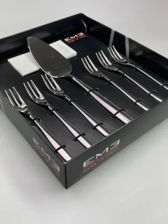 EME Gebak-set 7-delig 6 Persoons RVS Zilver