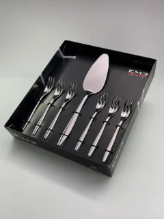 EME Gebak-set 7-delig 6 Persoons RVS Zilver