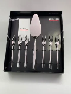 EME Gebak-set 7-delig 6 Persoons RVS Zilver