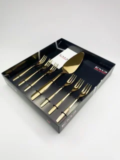 EME gebakvorkjes set met taartschep goud 7-delig