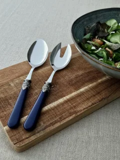 EME Napoleon slabestek met slavork en slalepel, blauw mat