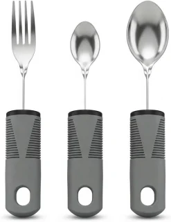 Ergonomisch bestek met vork en lepel, 3-delig