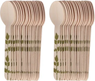Esschert Design Houten Lepels Kruidenopdruk 16 cm - Set van 40