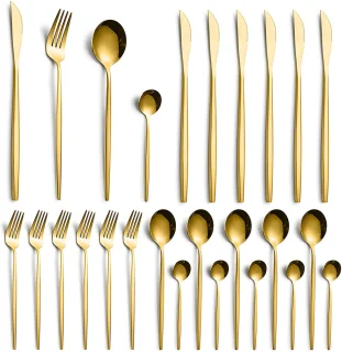 Essential Bestekset 24-delig 6 Persoons Goud Edelstaal