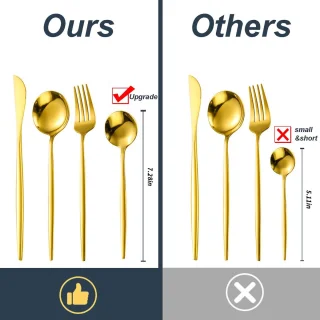 Essential Bestekset 24-delig 6 Persoons Goud Edelstaal