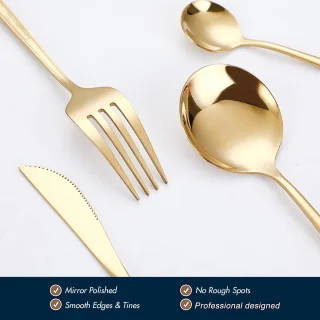 Essential Bestekset 24-delig 6 Persoons Goud Edelstaal