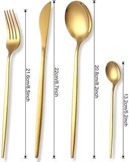 Essential Bestekset 24-delig 6 Persoons Goud Edelstaal