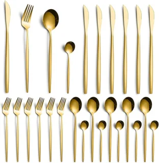Essential Bestekset 24-delig 6 Persoons Goud Edelstaal