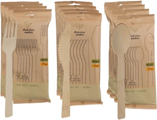 Excellent Houseware bamboe bestek set 216-delig